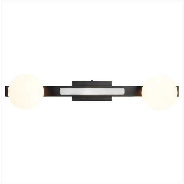 Nástěnné svítidlo Magnet1, 2x bílé skleněné stínítko + 1x LED 13W, b