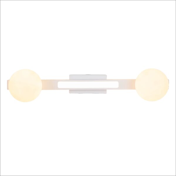 Nástěnné svítidlo Magnet1, 2x bílé skleněné stínítko + 1x LED 13W, w
