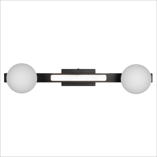 Nástěnné svítidlo Magnet1, 2x bílé skleněné stínítko + 1x LED 13W, b