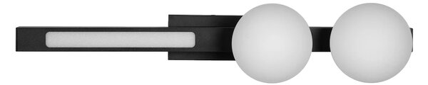Nástěnné svítidlo Magnet2, 2x bílé skleněné stínítko + 1x LED 13W, b