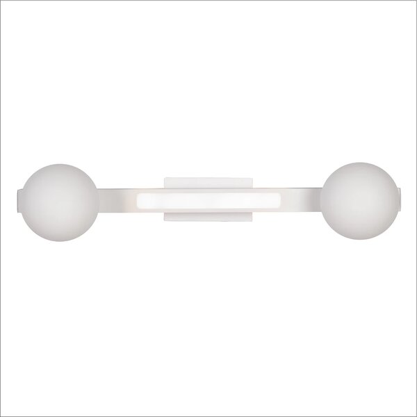 Nástěnné svítidlo Magnet1, 2x bílé skleněné stínítko + 1x LED 13W, w