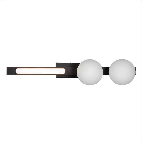 Nástěnné svítidlo Magnet2, 2x bílé skleněné stínítko + 1x LED 13W, b