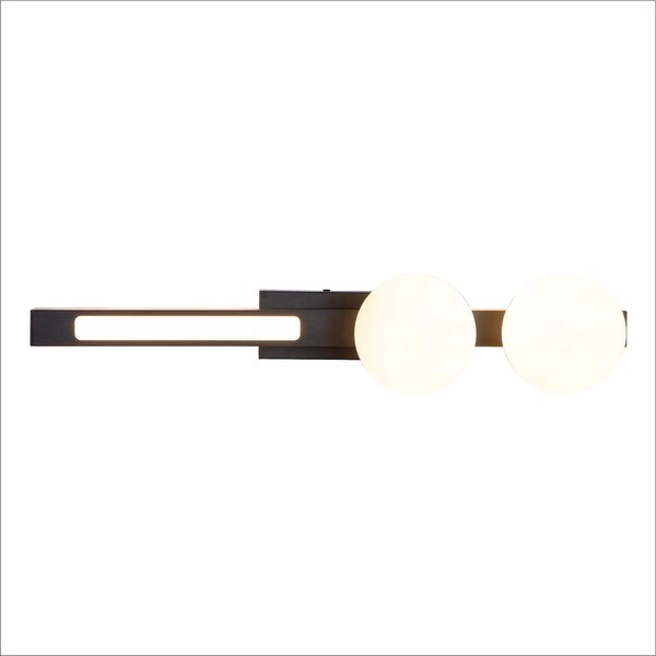 Nástěnné svítidlo Magnet2, 2x bílé skleněné stínítko + 1x LED 13W, b