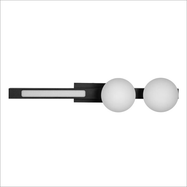 Nástěnné svítidlo Magnet2, 2x bílé skleněné stínítko + 1x LED 13W, b