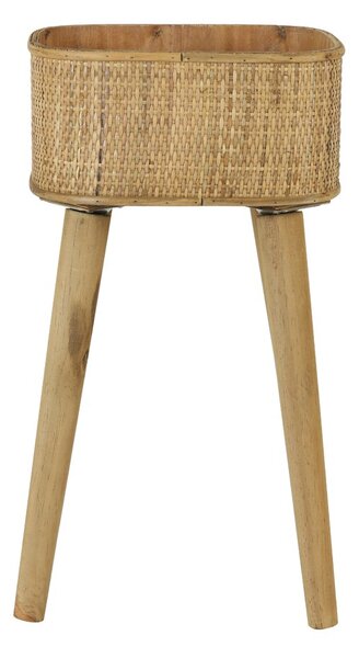 Přírodní dřevěný květináč s výpletem na nožkách Canya - 32*29*60cm - Light & Living