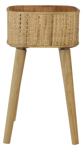 Přírodní dřevěný květináč s výpletem na nožkách Canya - 32*29*60cm - Light & Living