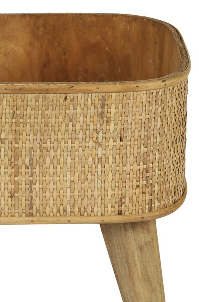 Přírodní dřevěný květináč s výpletem na nožkách Canya - 32*29*60cm - Light & Living
