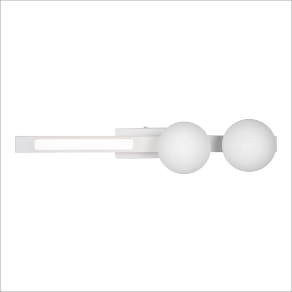 Nástěnné svítidlo Magnet2, 2x bílé skleněné stínítko + 1x LED 13W, w