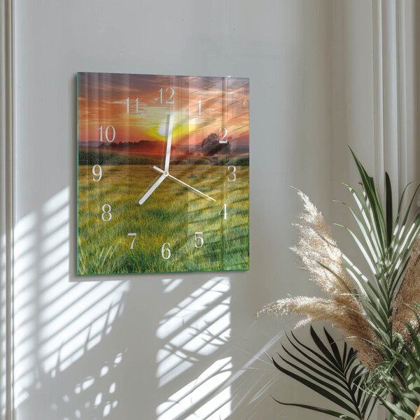 Skleněné hodiny Krajinná louka zskb-30x30-00082907