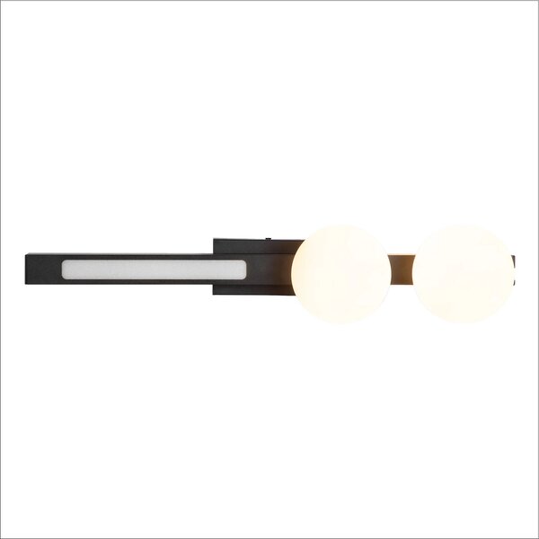 Nástěnné svítidlo Magnet2, 2x bílé skleněné stínítko + 1x LED 13W, b