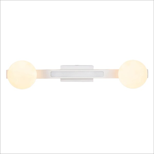 Nástěnné svítidlo Magnet1, 2x bílé skleněné stínítko + 1x LED 13W, w