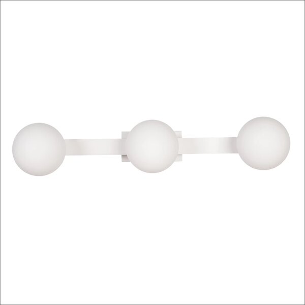 Nástěnné svítidlo Magnet, 3x bílé skleněné stínítko, w
