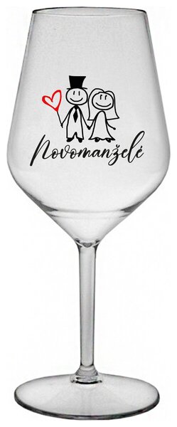 NOVOMANŽELÉ - čirá nerozbitná sklenička na víno 470 ml
