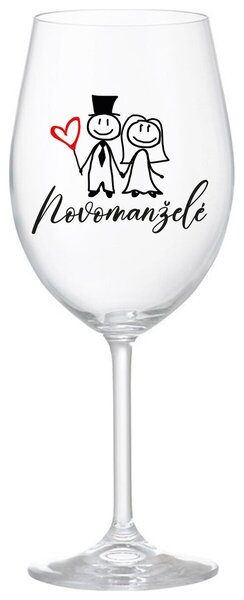 NOVOMANŽELÉ - čirá sklenička na víno 350 ml