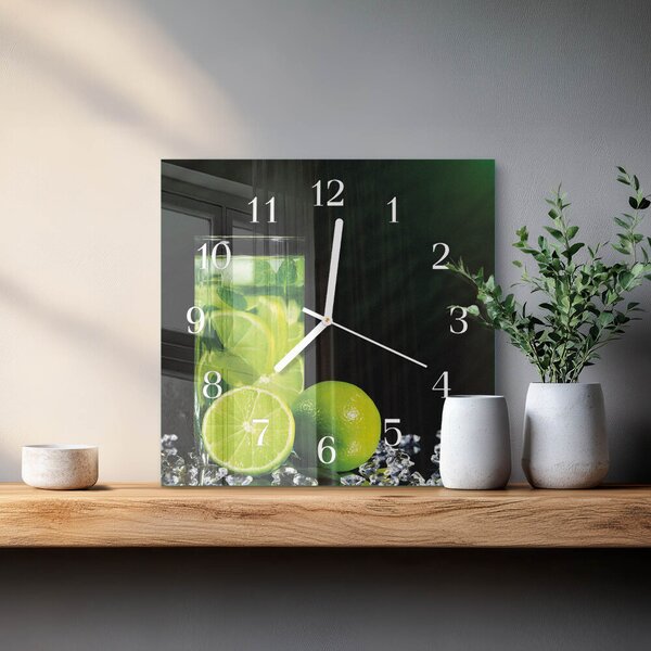 Skleněné hodiny Uhličitan vápenatý zskb-30x30-00058442