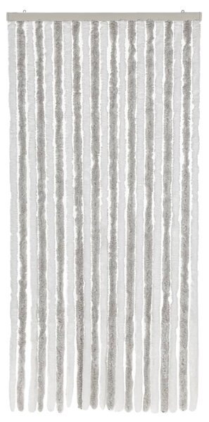 Závěs proti hmyzu světle šedý a bílý 90 x 200 cm žinylka