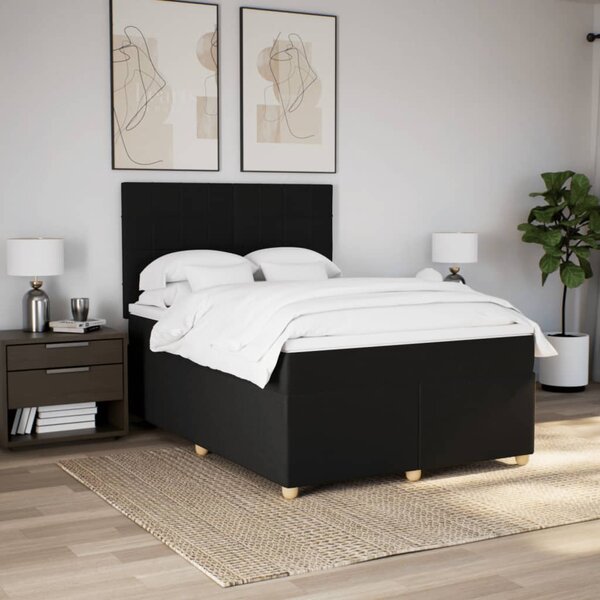 Box spring postel s matrací černá 140 x 190 cm textil 3291277
