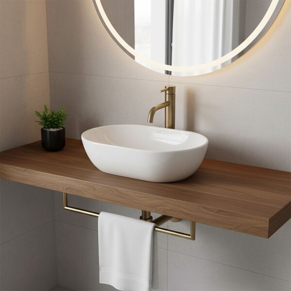 Rea Amelia, umyvadlo na desku 450x305x125 mm, bílá lesklá, REA-U4330