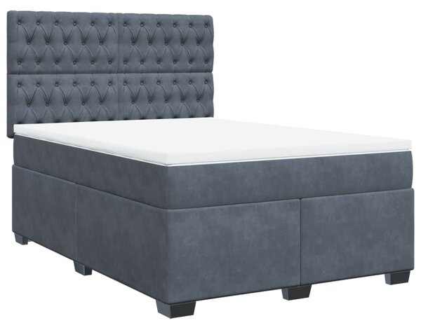 Box spring postel s matrací tmavě šedý 140 x 190 cm samet 3290913