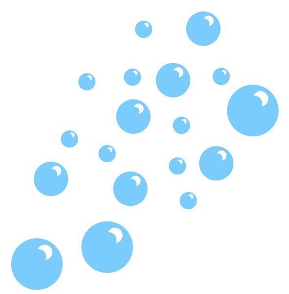 Bubliny - samolepka na zeď bílá