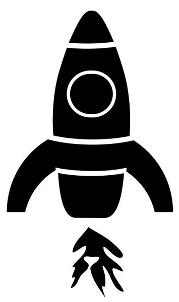 Raketa - dětské samolepky na zeď vesmír bílá