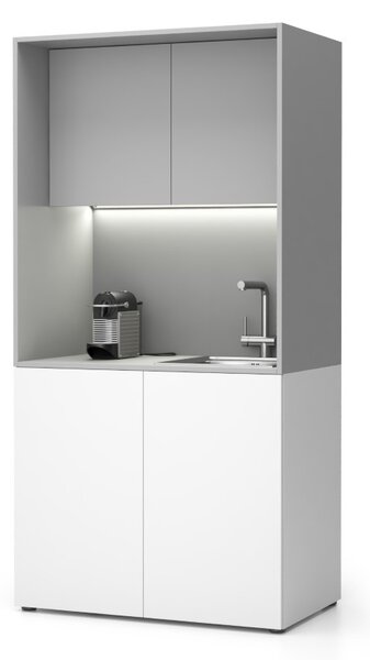 Kuchyňka NIKA se dřezem a baterií 1000 x 600 x 2000 mm, šedá, pravé