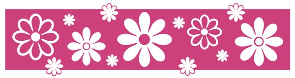 Květiny - samolepící bordura purpurová