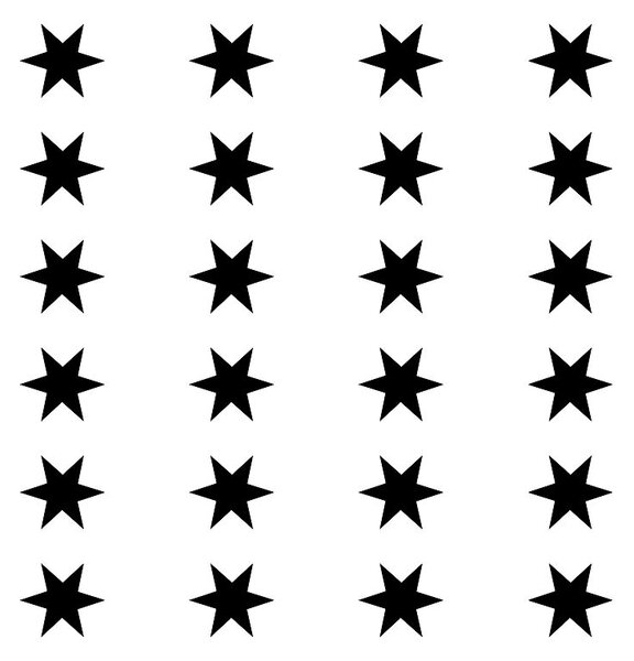 Šesticípé hvězdy - samolepky na zeď levandulová