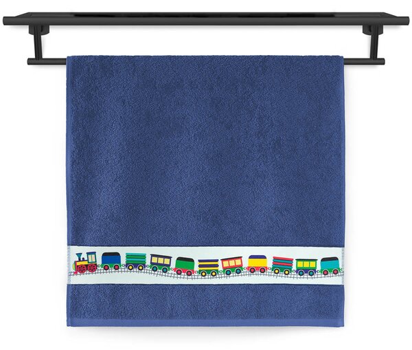 Dětský ručník Veba NORA tisk Mašinky II tmavá modrá Velikost: 50x100 cm