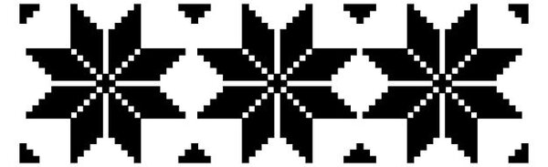 Norský vzor hvězda - samolepící bordura bílá