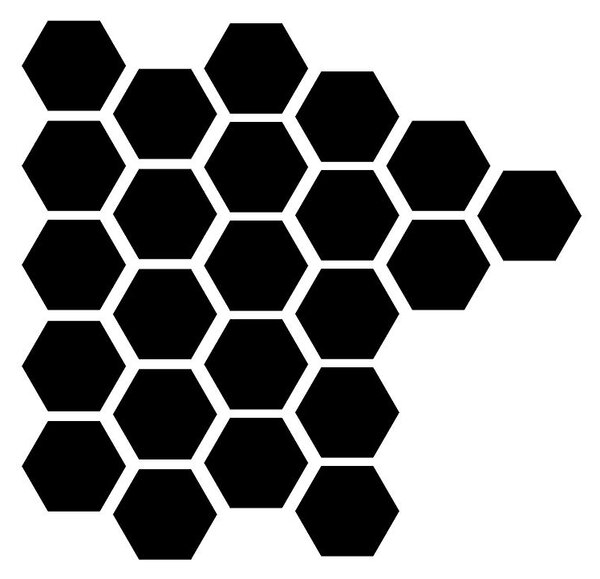 Šestiúhelníky/hexagony - samolepky na zeď tmavě červená