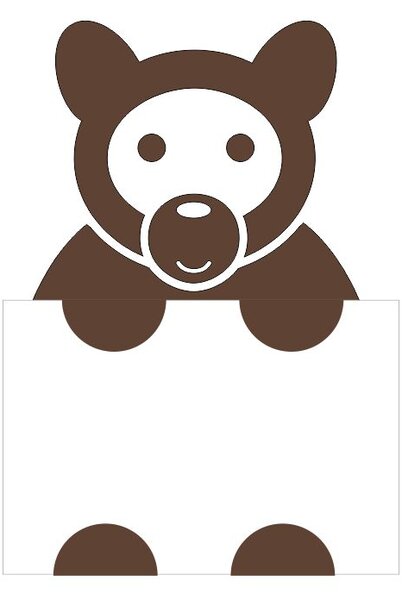 Medvídek - samolepící rámeček na fotky žlutá