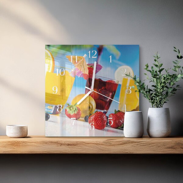 Skleněné hodiny Koktejl zskb-30x30-00089251