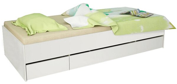 Jednolůžková postel 90 cm Matari (bílá + bílá). 794649