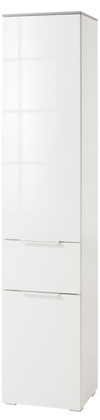Vysoká koupelnová skříň GAVERA bílá/beton
