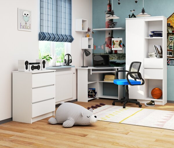 Ak furniture Rohový psací stůl Ted bílý