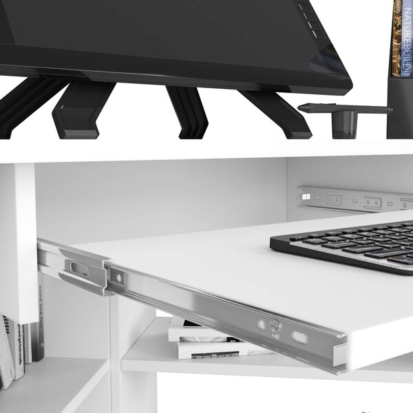 Ak furniture Rohový psací stůl Ted bílý
