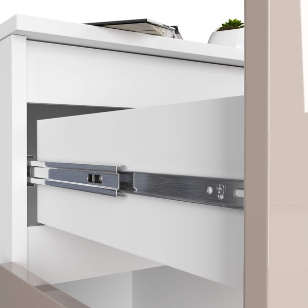 Ak furniture Komoda Kuba 80 cm bílá/cappuccino