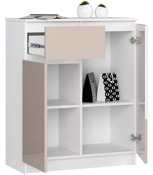Ak furniture Komoda Kuba 80 cm bílá/cappuccino
