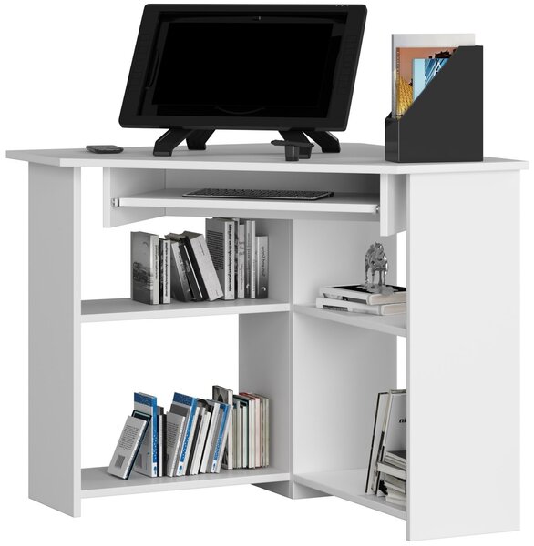 Ak furniture Rohový psací stůl Ted bílý
