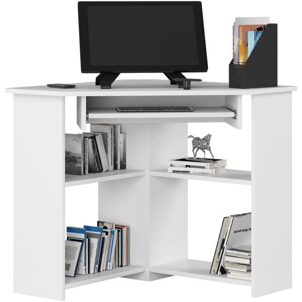 Ak furniture Rohový psací stůl Ted bílý