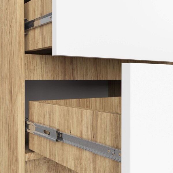 Ak furniture Komoda Kuba 60 cm - 5 šuplíků dub artisan/bílá
