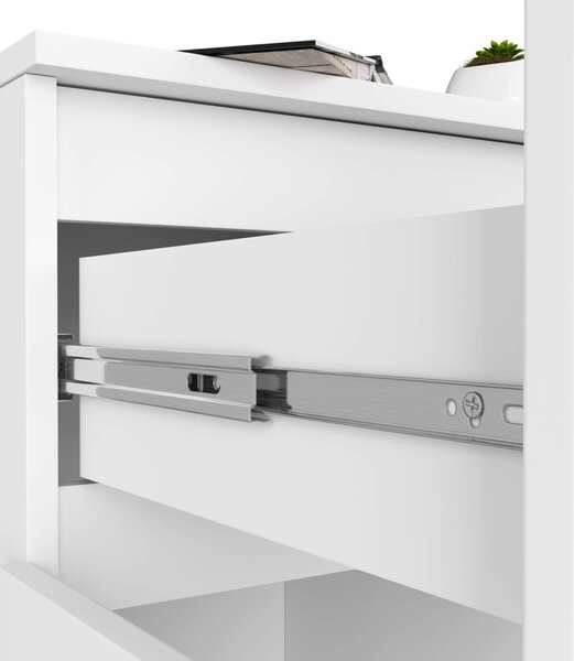 Ak furniture Komoda Kiara 80 cm 2 skříňky a 1 šuplík bílá