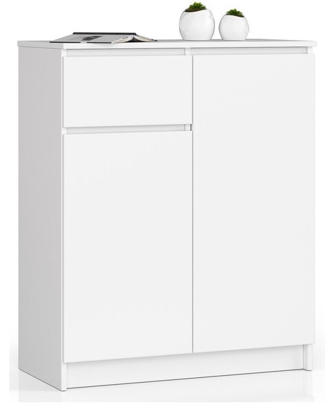 Ak furniture Komoda Kiara 80 cm 2 skříňky a 1 šuplík bílá