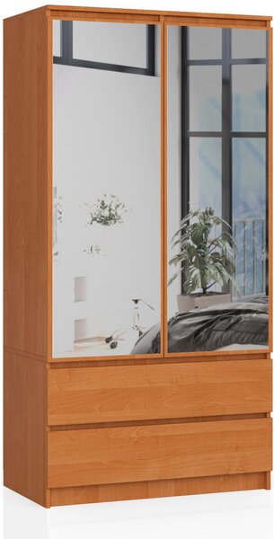 Ak furniture Šatní skříň Star se zrcadlem 90 cm olše