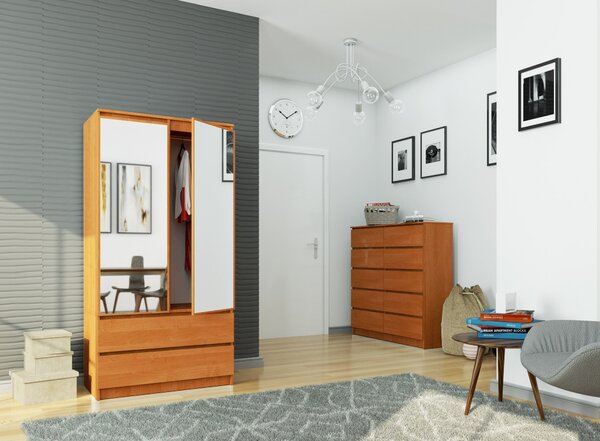 Ak furniture Šatní skříň Star se zrcadlem 90 cm olše