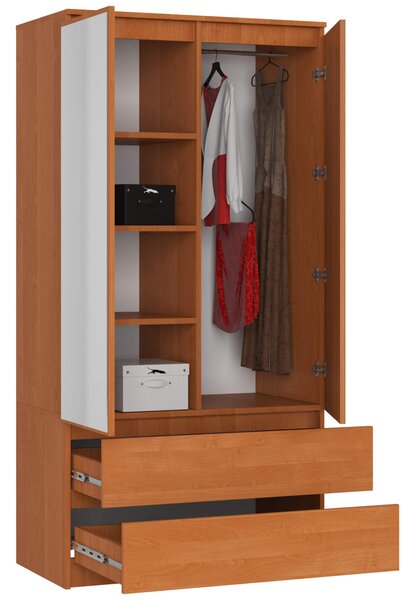 Ak furniture Šatní skříň Star se zrcadlem 90 cm olše