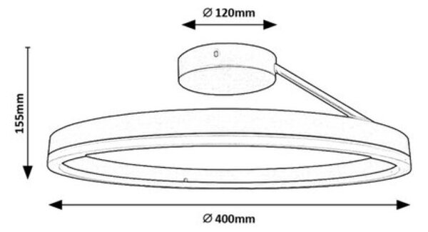 RABALUX 71302 Isaure stropní svítidlo D400mm LED 24W/1600lm 3000+4000+6500K černá, bílá
