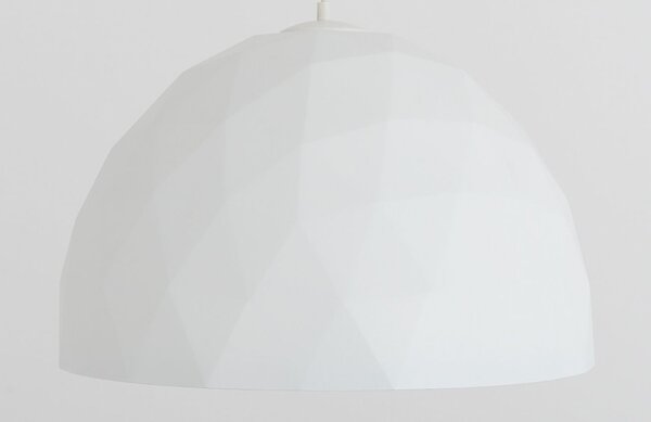 Nordic Design Bílé kovové závěsné světlo Auron L s měděnými detaily