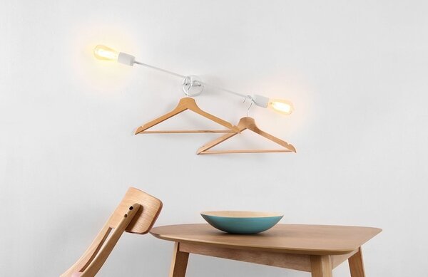 Nordic Design Bílé kovové nástěnné svítidlo Dogi 2 L